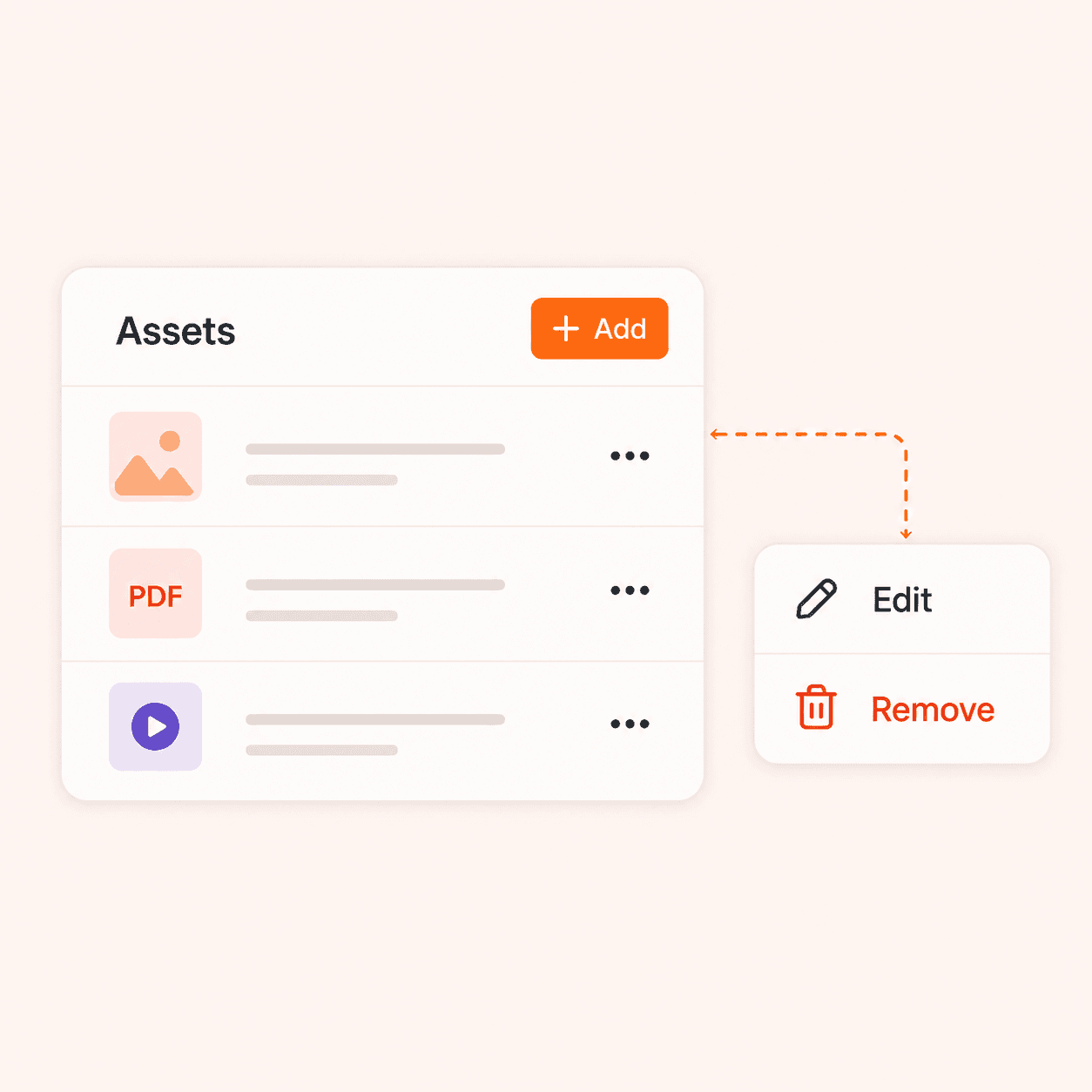 You stay in control, adding and removing assets whenever you want